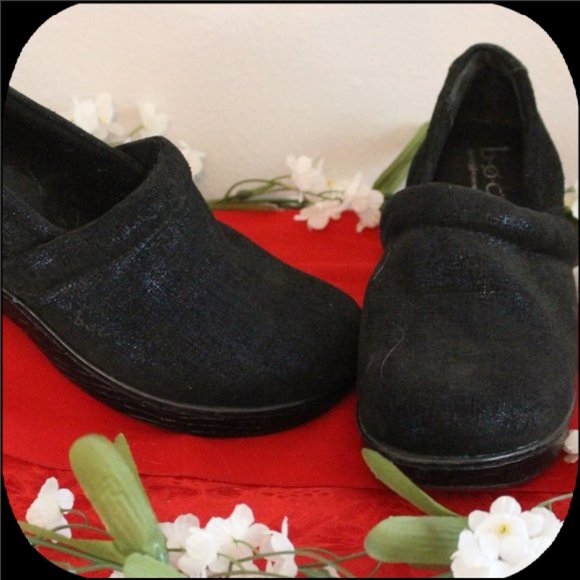 boc Shoes - BOC Born Concept Black/Blue Metallic Clogs 8M